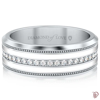 Обручальное кольцо DIAMOND of LOVE "Тайна: Вдохновение" женское в белом золоте, 16,5р