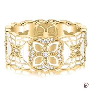 Обручку DIAMOND of LOVE "Калейдоскоп Кохання: Увертюра до щастя" жіноче в жовтому золоті, 16,5 р