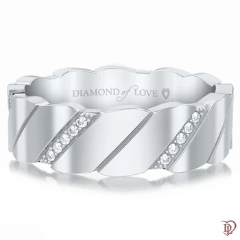 Обручку DIAMOND of LOVE "Благословення небес: Лід і полум'я" в білому золоті, 16,5 р