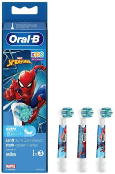 Насадки для електричної зубної щітки Oral-b Braun Kids Spider-Man, 3 шт (4210201404330)