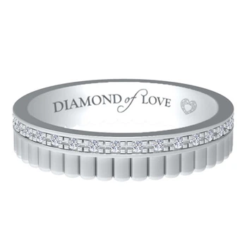 Обручальное кольцо DIAMOND of LOVE &nbsp;"Загадка" в белом золоте, 16,5р