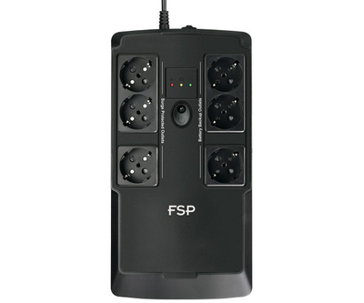 ДБЖ FSP NanoFit 600, 600ВА/360Вт, USB, LED, 6*SCHUKO AVR