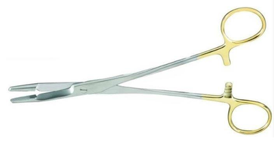 Голкоутримувач ножиці Ольсена-Гегара твердосплавна вставка з карбіду вольфрама дрібної нарізки Х-типу з покриттям ручок карбідом титана (жовтого кольору) для ниток та голок товщиною від 0.5 мм 125 мм BioTulesImpex