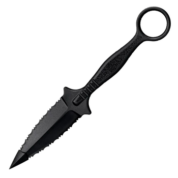 Ніж фіксований Cold Steel FGX Ring Dagger (довжина: 235мм, лезо: 89мм, чорне), чорний