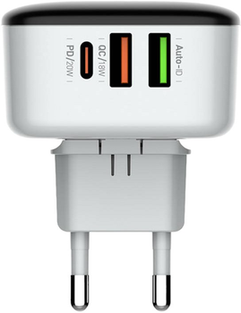 Ładowarka sieciowa Ldnio 2 x USB - USB-C 32 W + kabel USB-C - Lightning (A3513Q Type C - lig)