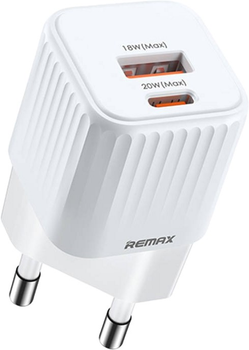 Мережевий зарядний пристрій Remax USB - USB-C 20 W White (6954851228509)