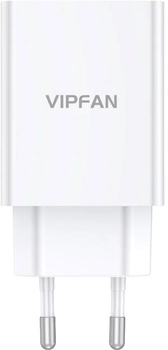 Мережевий зарядний пристрій Vipfan USB 18 W QC 3.0 + кабель Lightning White (E03S-LT)