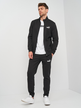 Komplet sportowy męski Puma Clean Sweat Suit Fl 585841-01 2XS Czarny (4063697380288)