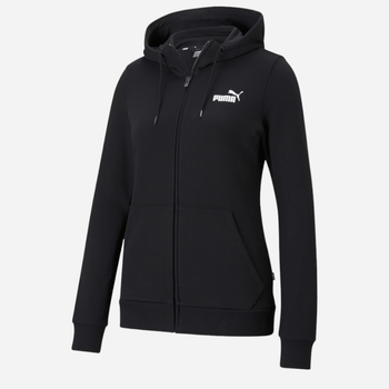 Толстовка на блискавці з капюшоном жіноча Puma Ess Small Logo Full-Zip Hoodie Tr 58681301 L Чорна (4063697178991)