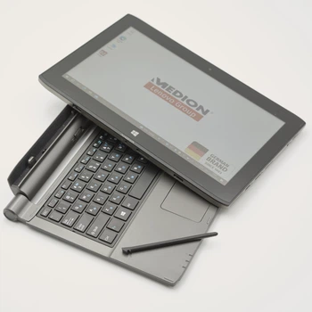 Ноутбук 11,6" MEDION PEAQ PDK P1011 IPS (1920x1080) FullHD Black Intel Pentium N3540 RAM4ГБ HDD500ГБ + eMMC 64ГБ б/в планшет-трансформер 2АКБ (2566)