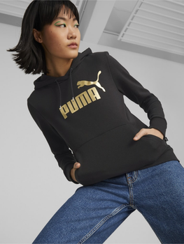 Bluza z kapturem damska Ess+ Metallic Logo Hoodie Tr