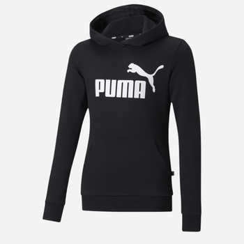 Dziewczęca bluza z kapturem Puma Ess Logo Hoodie Tr G 587030-01 104 cm Czarna (4063697161023)