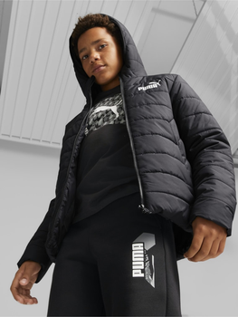 Дитяча демісезонна куртка для хлопчика Puma Ess Hooded Padded Jacket 67055901 110 см Чорна (4065449046350)