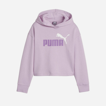 Młodzieżowa bluza z kapturem dziewczęca Puma Ess+ 2Color Logo Short Length Hoodie Tr 68099360 152 cm Różowa (4099686764142)