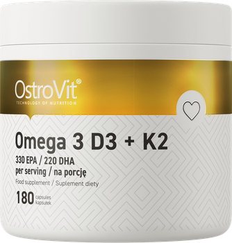 Харчова добавка OstroVit Omega 3 D3 + K2 180 капсул (5903246224351)