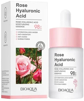 Есенція для обличчя Bioaqua Rose Hyaluronic Acid Moisturizing Essence з трояндою та гіалуроновою кислотою 30 мл (6942349715440)