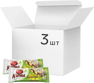 Упаковка турецького рахат-лукуму Malatya Pazari Karma З фісташками 50 г х 3 шт (8690985814222_1)
