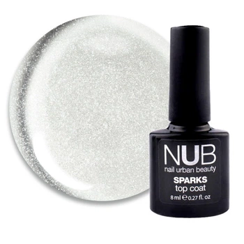 Топ для гель-лака без липкого слоя NUB Sparks Top Coat Topaz с шиммером 8 мл (962002091083)