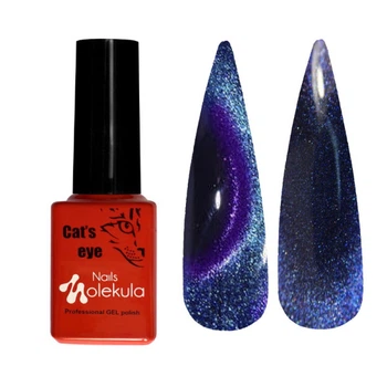 Гель-лак Nails Molekula 9D Cats Eye 904 фиолетово-синий объемный блик 6 мл (000207009042)