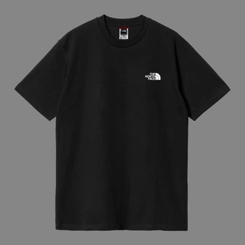 Футболка унисекс с рисунком розовых гор the north face размер S черного цвета