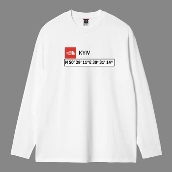 Лонгслив унисекс kyiv The North Face розмір M білого кольору