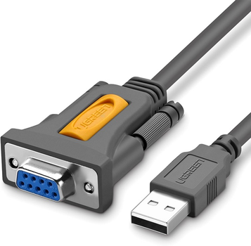 Кабель Ugreen CR104 USB to DB9 RS-232 Female Adapter Cable 1.5 м Black (UGR-20201)