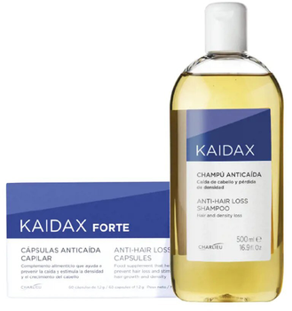 Suplement diety Topicrem Kaidax Forte 60 caps + Szampon przeciw wypadaniu włosów 500 ml (8437015822280)