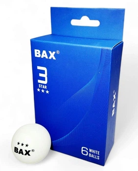 Мячи для настольного тенниса BAX 3* белые 6 шт.