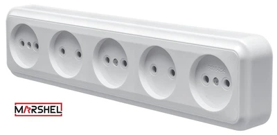 Розетка пятиместная MARSHEL MAGLEV RO16-254 White