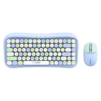 Беспроводная Клавиатура и Мышь TWolf TF660 Bluetooth 5.0 / 2.4G Dual Mode 1600 DPI, Bluetooth+2.4 Гц USB blue
