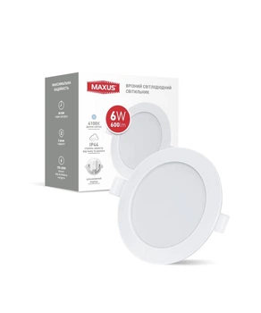 Світильник світлодіодний 1-RDL-0641-IP MAXUS RDL 6W 4100K IP44