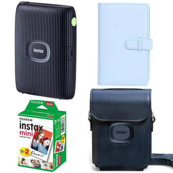 Подарунковий набір до фотопринтера Fujifilm Instax Mini Link2 Space Blue / Чохол синій / Фотоальбом блакитний на 108 знімків/Фотопапір (2 картриджі х 10 знімків)