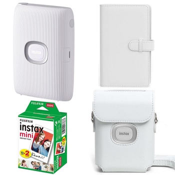 Подарунковий набір до фотопринтера Fujifilm Instax Mini Link2 Clay White / Чохол білий / Фотоальбом білий на 108 знімків/Фотопапір (2 картриджі х 10 знімків)