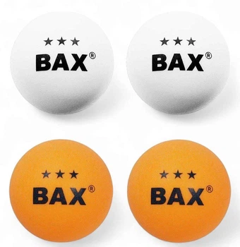 Мяч для настольного тенниса BAX 3* white/orange 4 шт