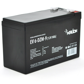 Тяговий акумулятор AGM Merlion EV 6-DZM-9, M5, 12 В 9 Аг