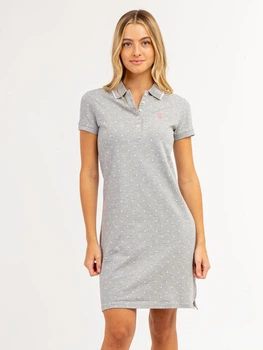 Сукня-футболка міді літня жіноча U.S. Polo Assn 216212-ZH00A XS Сіра (786660526196)