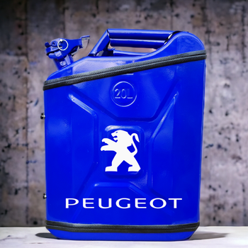 Подарочная канистра мини-бар с дозаправкой 20л PEUGEOT марка авто, uwest, Синяя