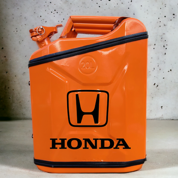 Подарочная канистра мини-бар с дозаправкой 20л HONDA марка авто, uwest, Оранжева
