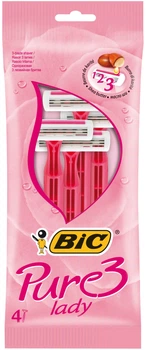 Одноразовый женский станок для бритья BIC Pure 3 Lady Pink 4шт (818562-740711-2)