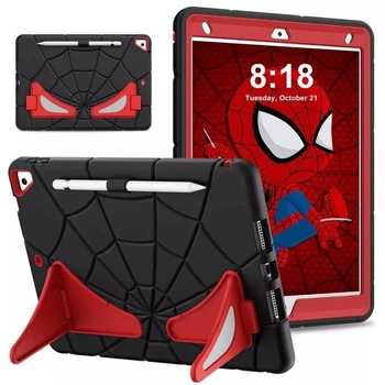 Чехол STR Spider Apple iPad 9 (10.2" экран) детский с подставками Spiderman Black/Red