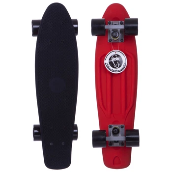Скейт пенни борд Penny My Go Fish Skateboards SOFT 410-8 22" Black, красные колеса