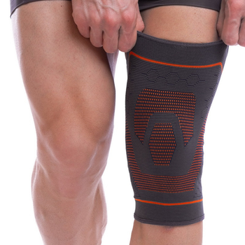 Наколенник эластичный бандаж коленного сустава Sibote Fit 955 размер S-M Grey-Orange