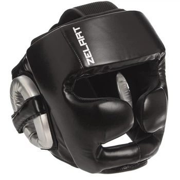 Шлем боксерский с полной защитой Zelart Heroe 1355 размер XL Black-Silver