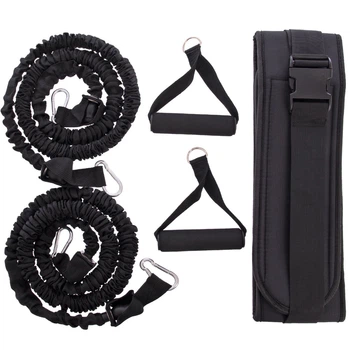 Поводок амортизатор с рукоятками для силовых тренировок Zelart My Fit 4109 Black