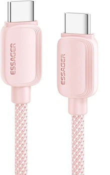 Кабель ESSAGER Breeze USB Cable Type C to Type C 1 м 100W Pink (EXCTT1-WL04-P)