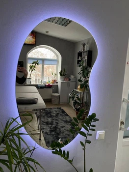 Фігурне стильне дизайнерське дзеркало Comfort Vision Гармонія 120х60 см з LED підсвіткою
