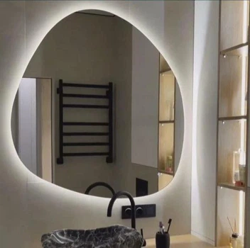 Фігурне стильне дизайнерське дзеркало Comfort Vision Сердце дракона 100x100 см з LED підсвіткою