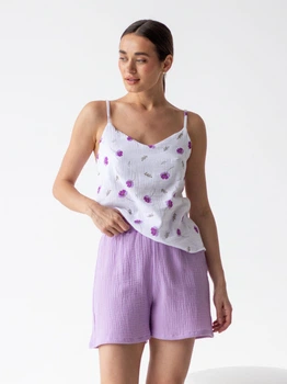Піжама (майка + шорти) жіноча великих розмірів муслінова BARWA garments 0327/329 XL Бузкова (2113273294118)