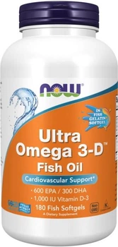 Омега з Вітаміном D NOW Ultra Omega 3-D 180 гелевих капсул