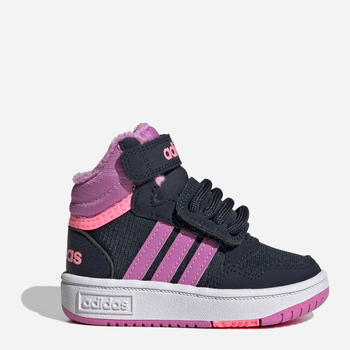 Дитячі демісезонні черевики для дівчинки adidas Hoops Mid 3.0 AC GW4485 23 Чорний/Фіолетовий (4065426107593)